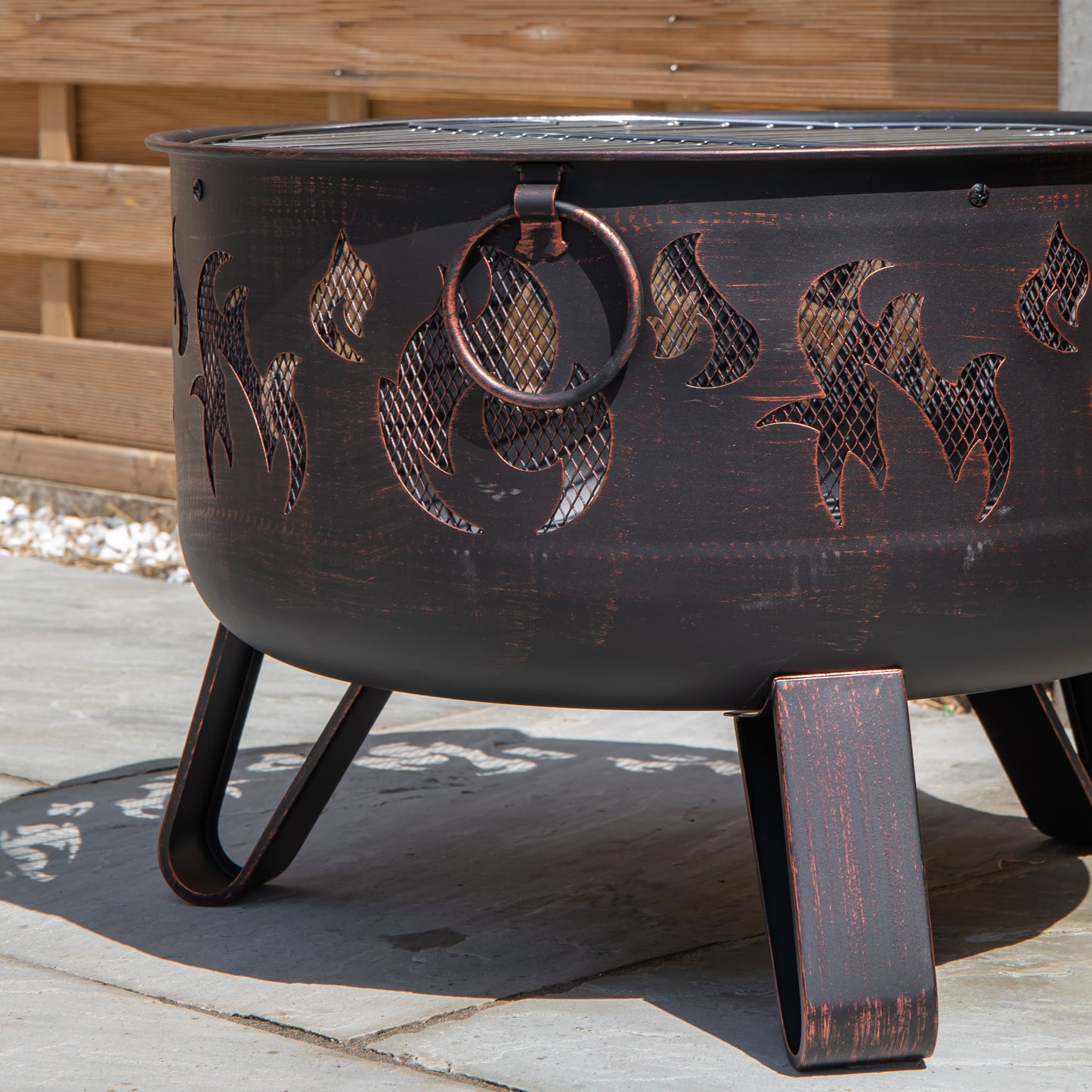60cm Black Steel Fuego Deepbowl Outdoor Firepit