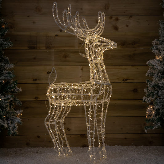 1.03m Light up Acrylic Christmas Reindeer Decoration with 1040 Warm White LEDs