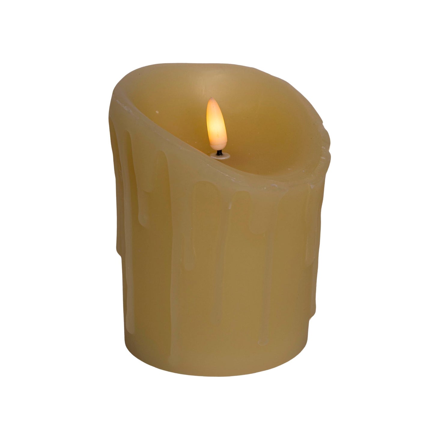 13x9cm Battery Operated Realistic Candle with Melted Effect & Dancing LED Flame