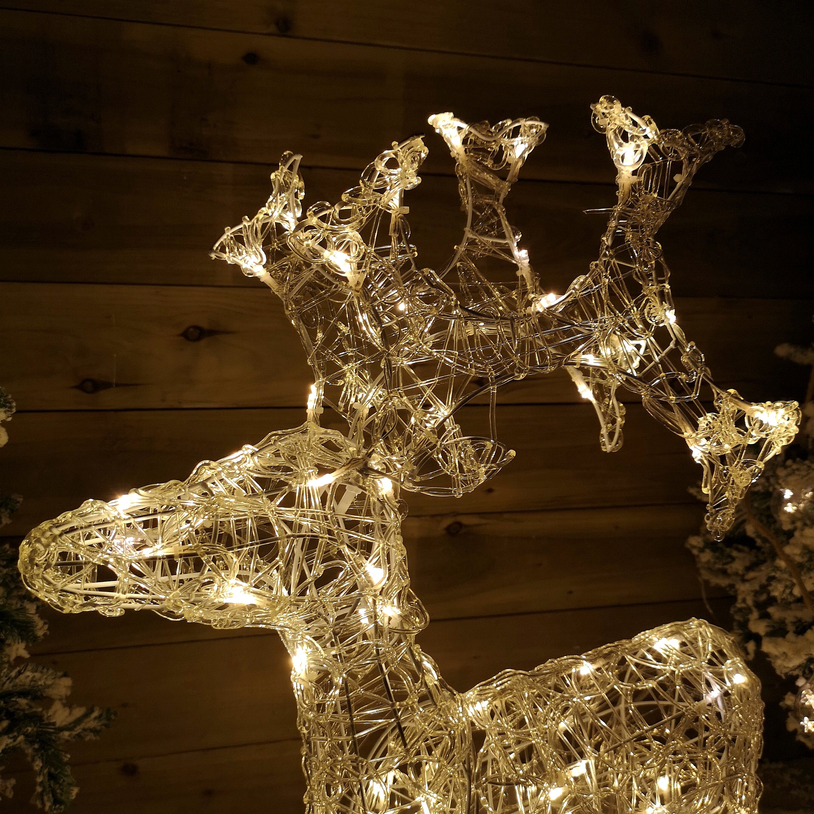 89cm Light up Soft Acrylic Christmas Standing Reindeer with Warm White LEDs