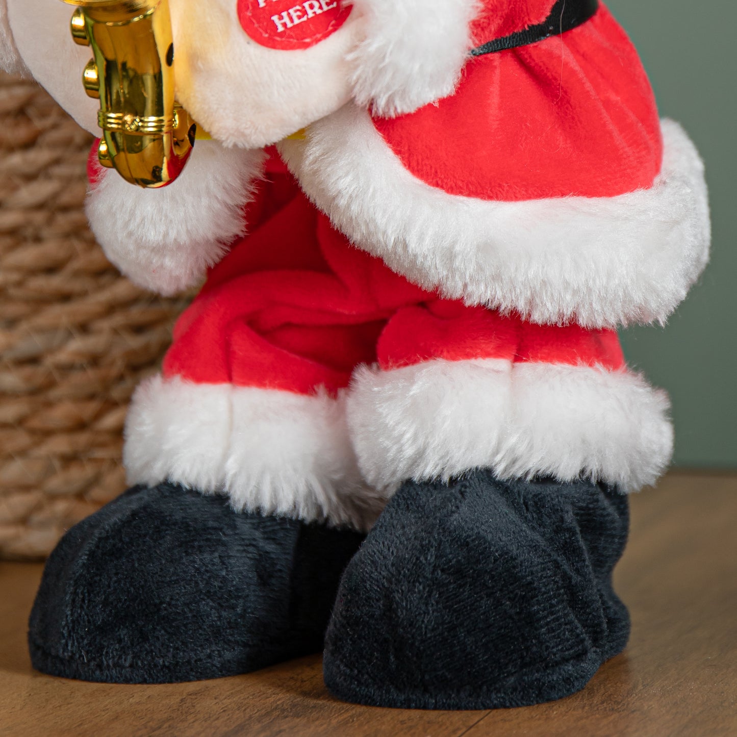 35cm Battery Operated Animated Dancing Santa with Saxophone Christmas Decoration