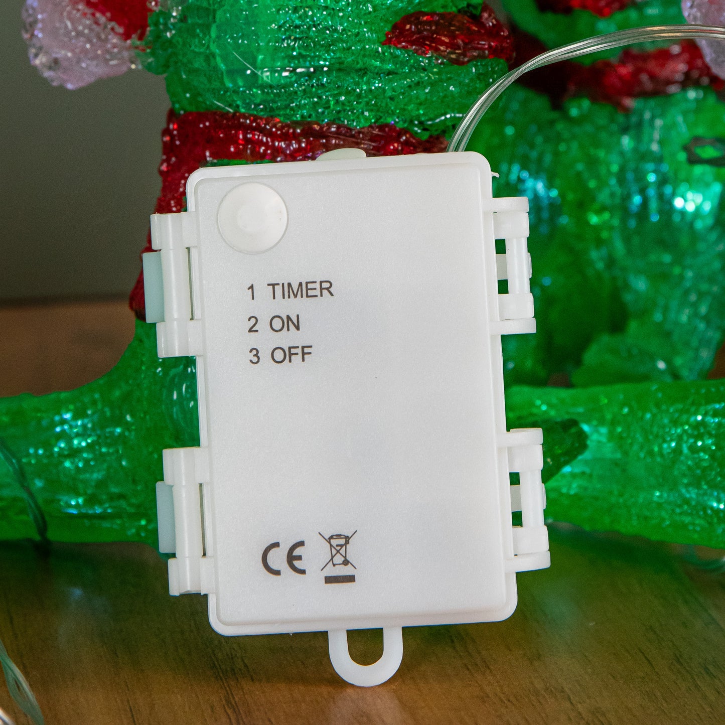 15cm Set of 5 Battery Operated Light up Christmas Dinosaur Ornaments with 40 Cool White LEDs