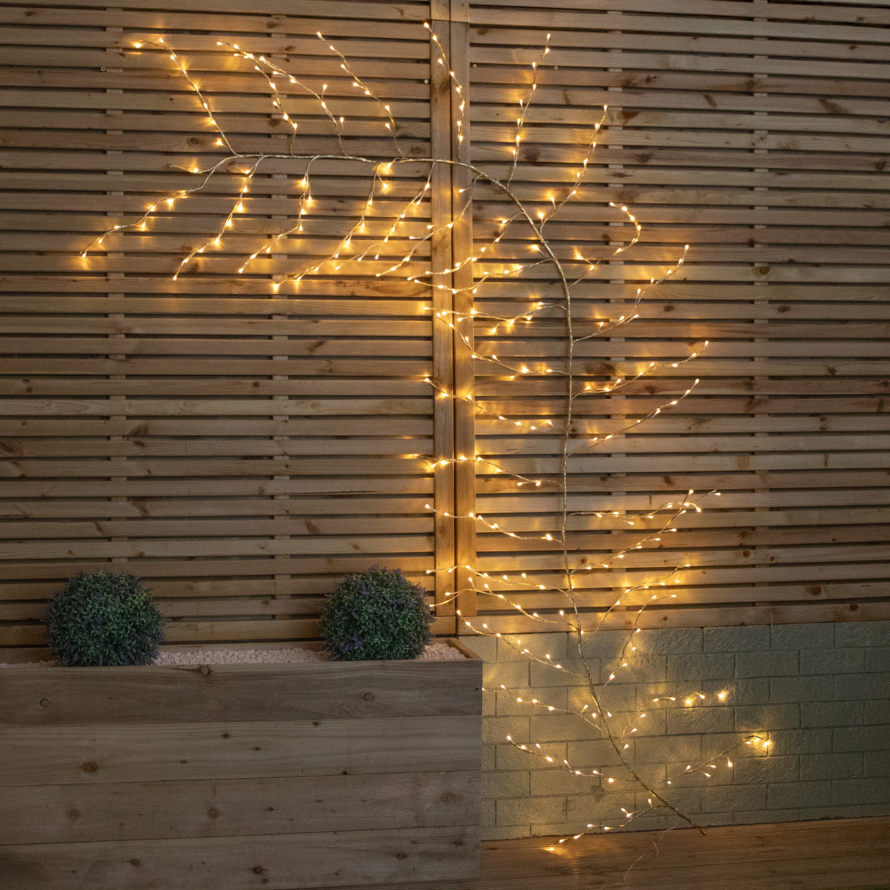 3m Light up Gold Christmas Garland Branch with 288 Warm White LEDs