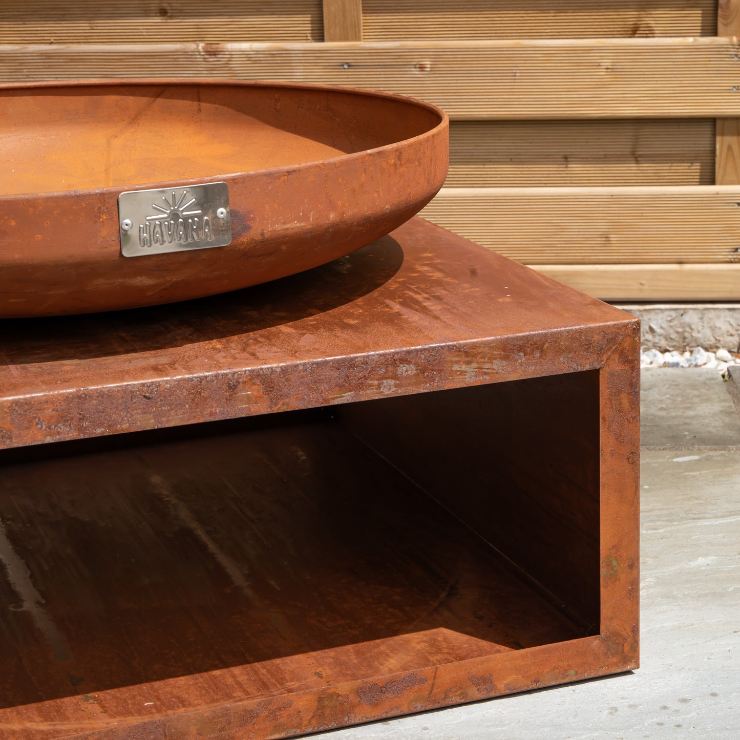 37cm Tierra Outdoor Steel Firebowl and Log Store