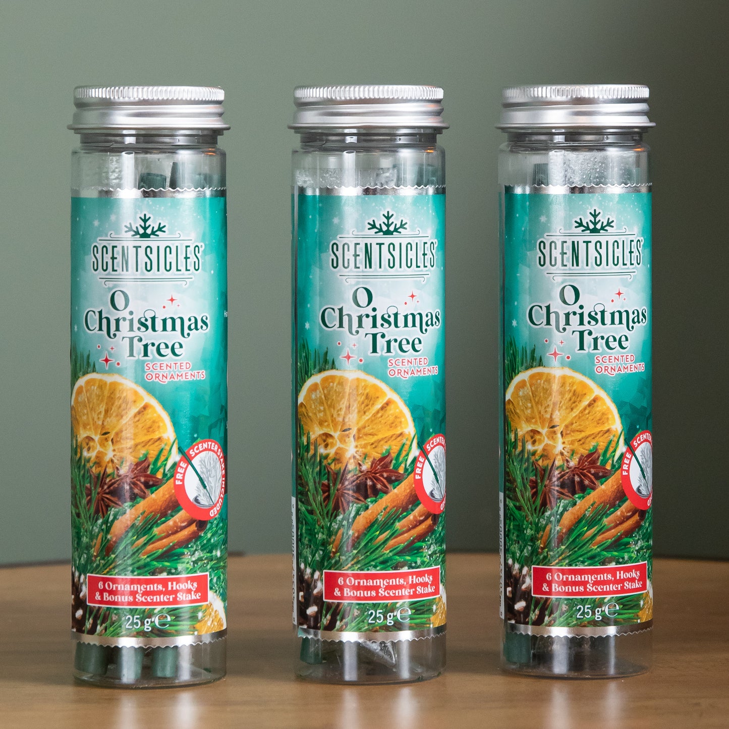 3 Packs of 25g O Christmas Tree Scented Christmas Scentsicles with Hanging Hooks