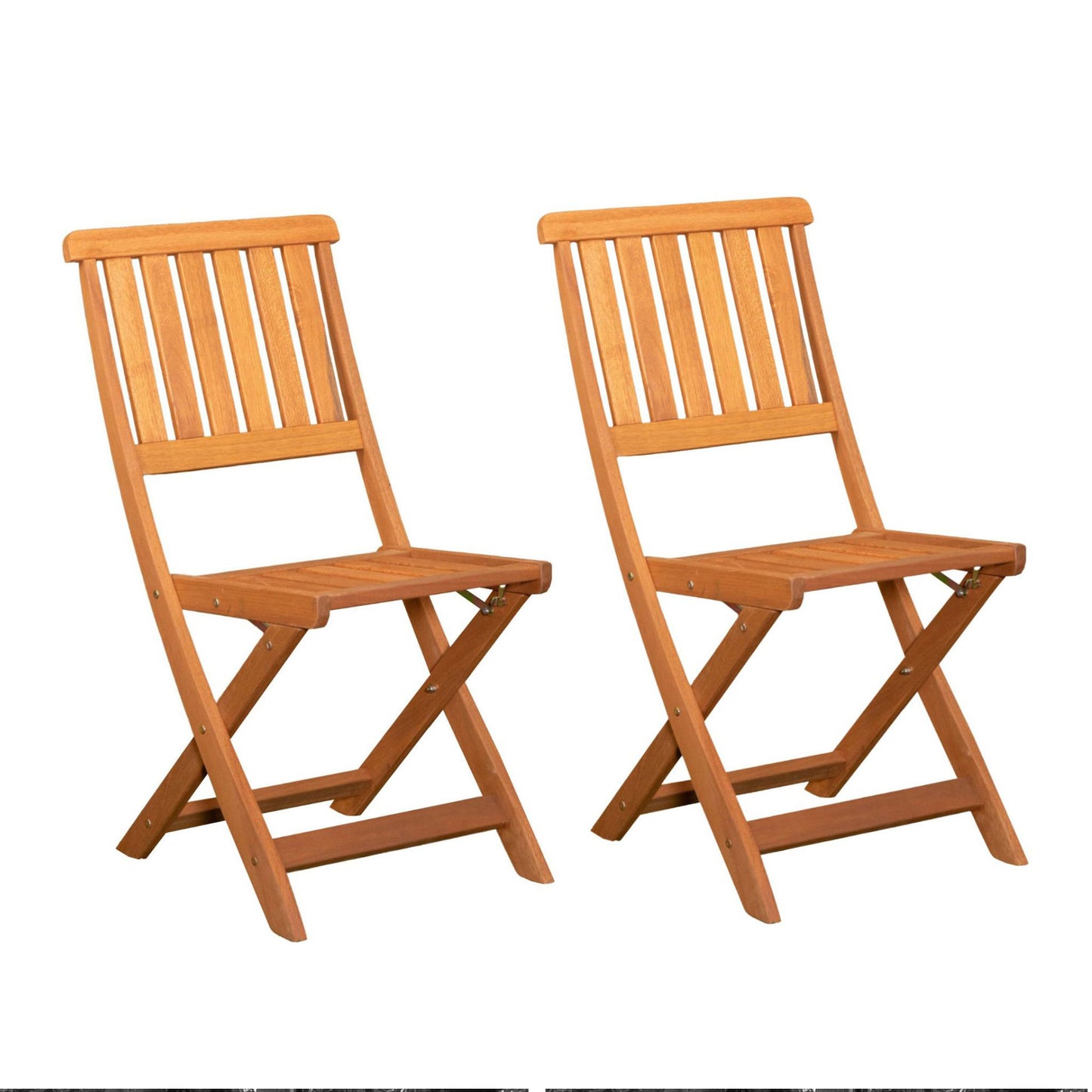 Outdoor 2 Person Folding Square Wooden Garden Dining Table Chairs Set