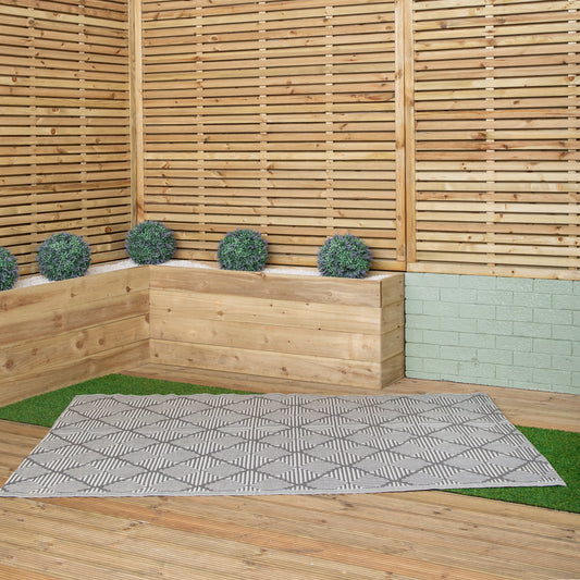 1.5m x 2.1m Alexandria Large Outdoor Alfresco Patio Rug Mat in Grey