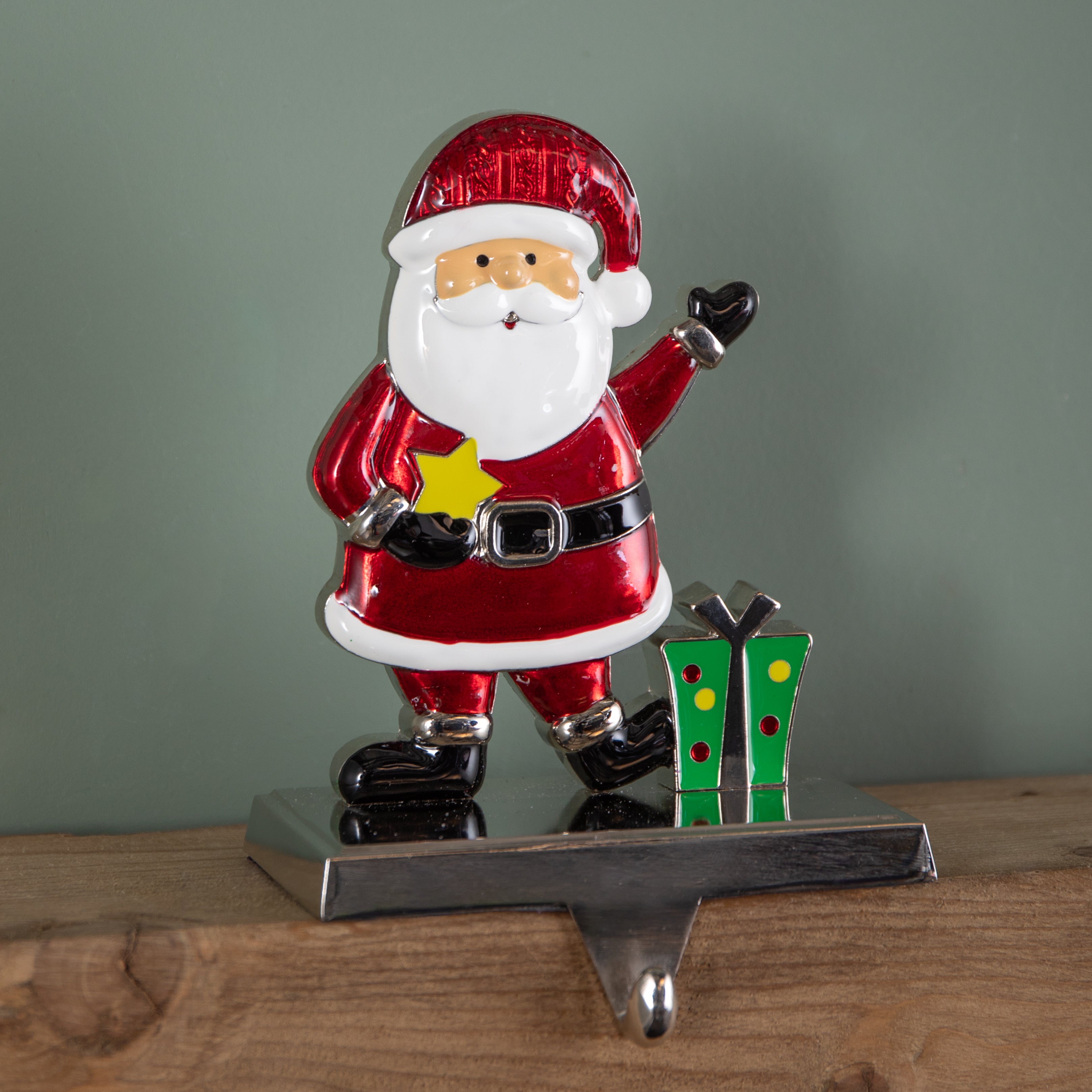 17cm Santa Christmas Stocking Hanger with Weighted Base