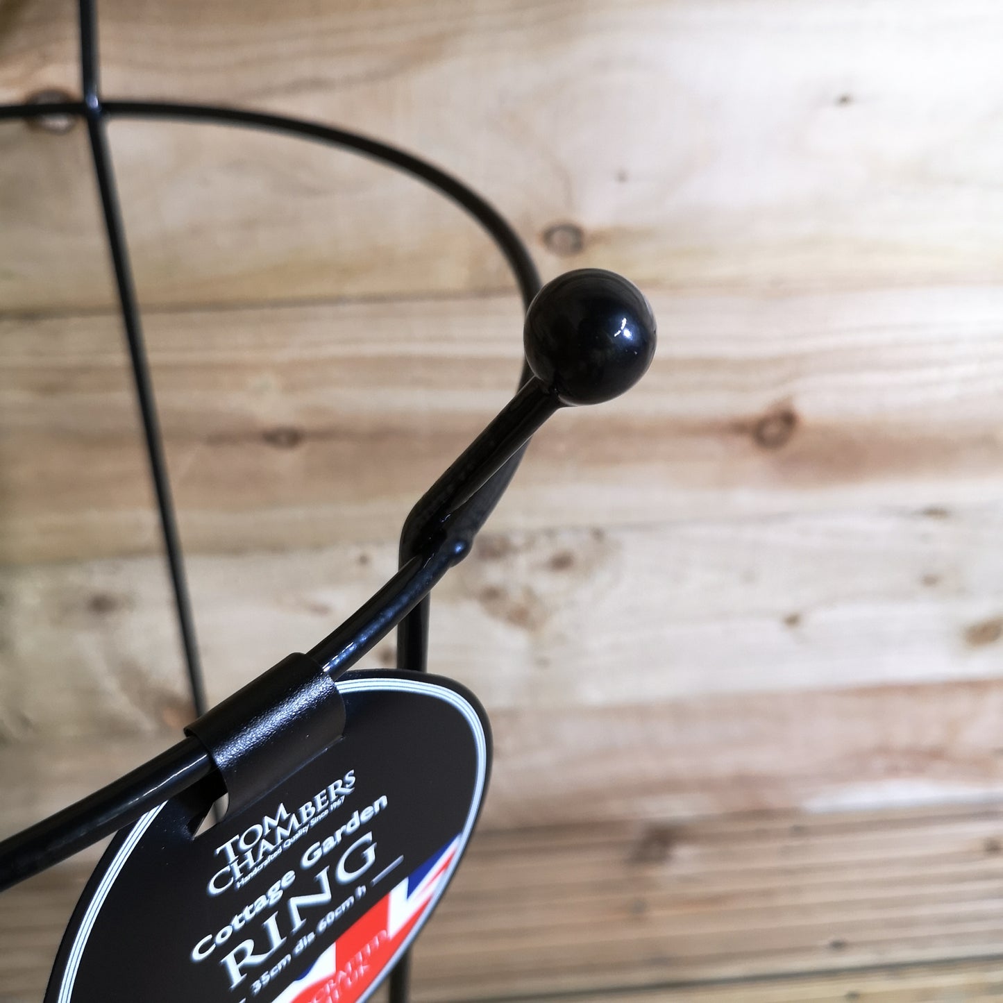 2 Pack of Small 60cm x 35cm Heavy Duty Black Steel Herbaceous Garden Plant Support Ring