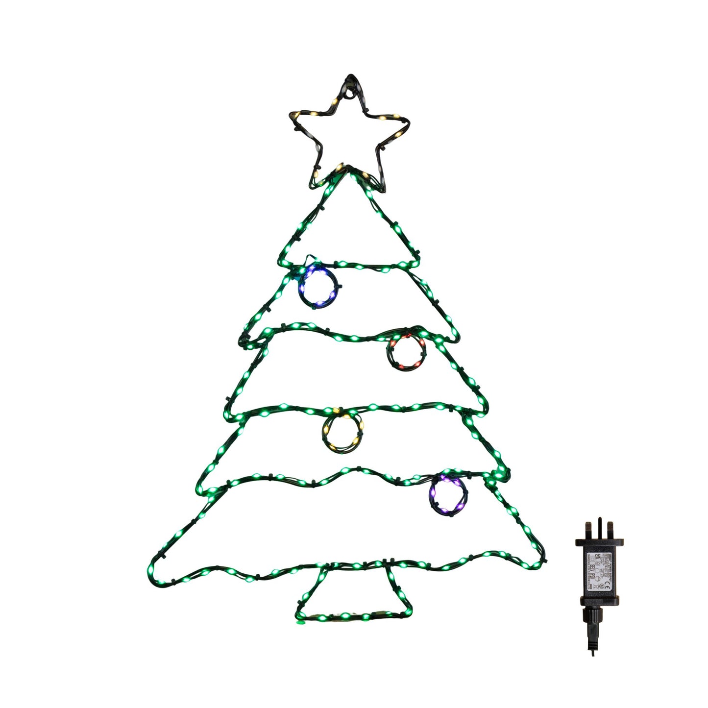 60cm x 46cm Light up FlexiBrights Christmas Tree Silhouette with 164 Multi-Coloured LEDs