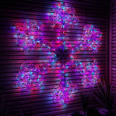 1.5m Twinkling Rainbow Starburst Snowflake Christmas Decoration with 1080 LED