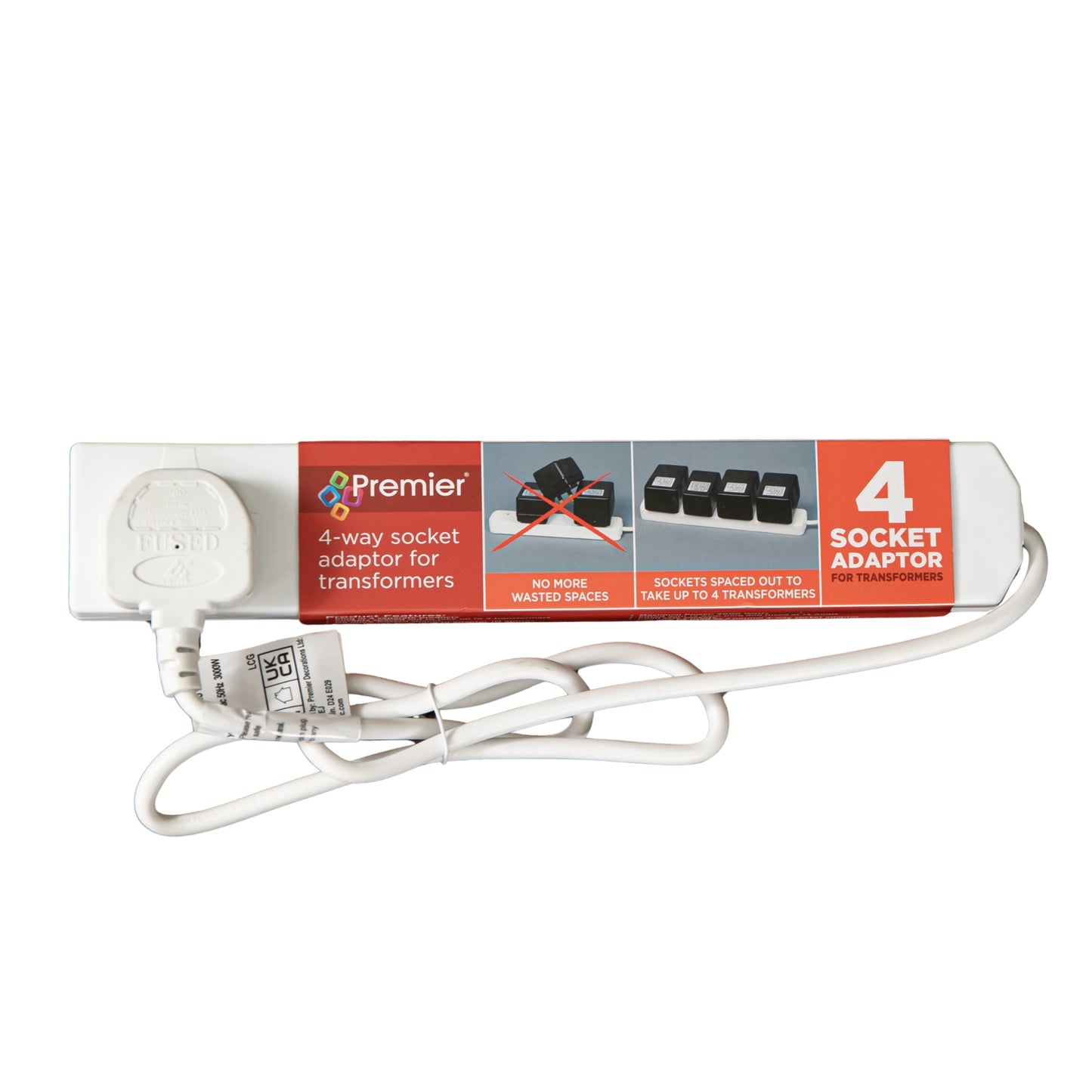 4 Way Transformer Plug Extension Cable with 40cm Lead Wire