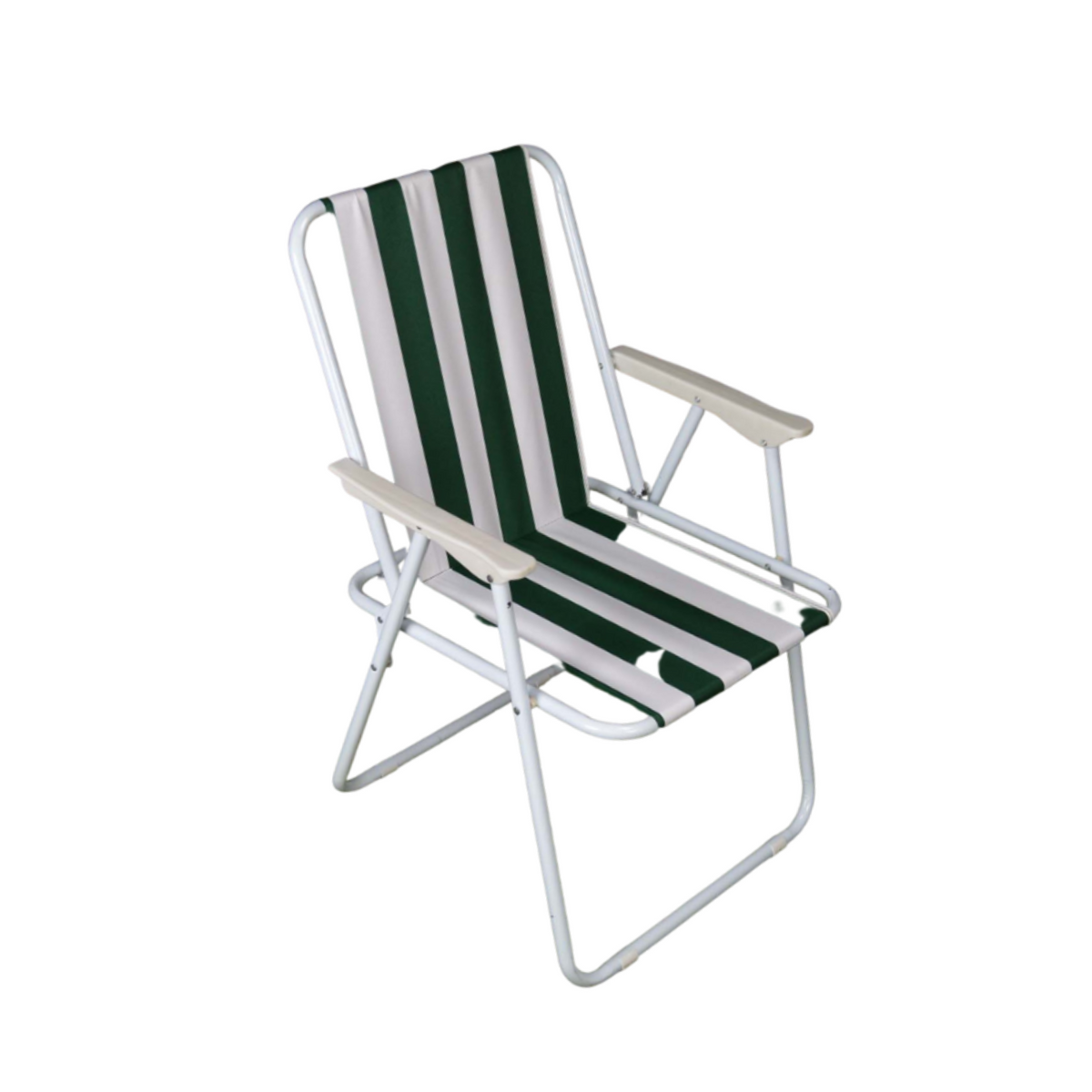 Folding Camping / Picnic Chair in Green and White Garden Patio