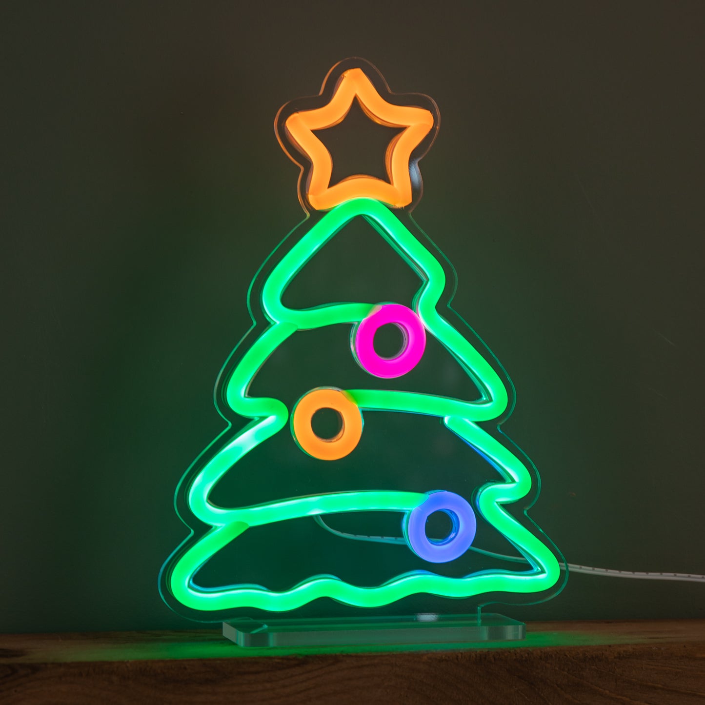 25cm Light up Christmas Tree Table Top Neon Sign
