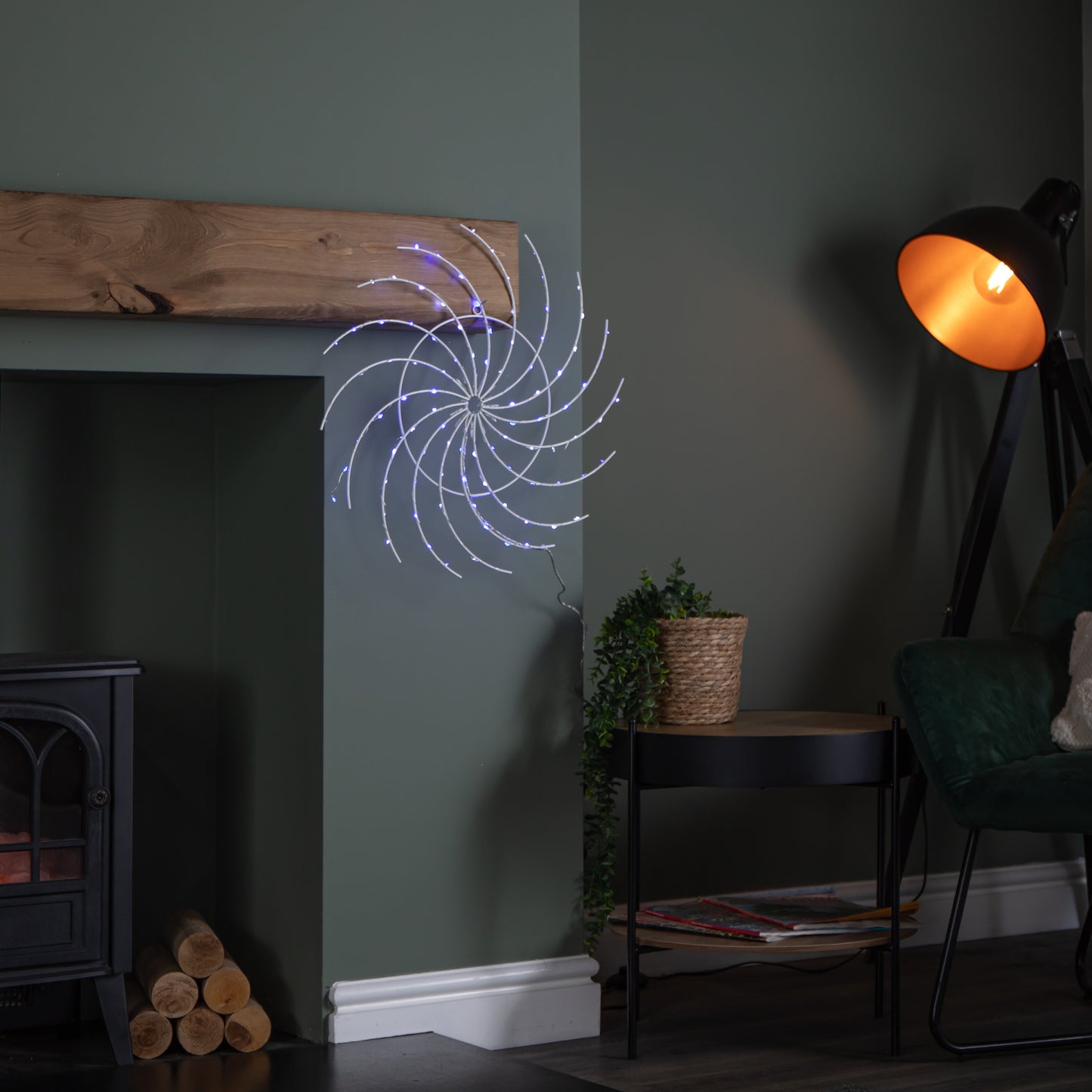 50cm Light up Christmas Catherine Wheel with 96 Blue and White LEDs