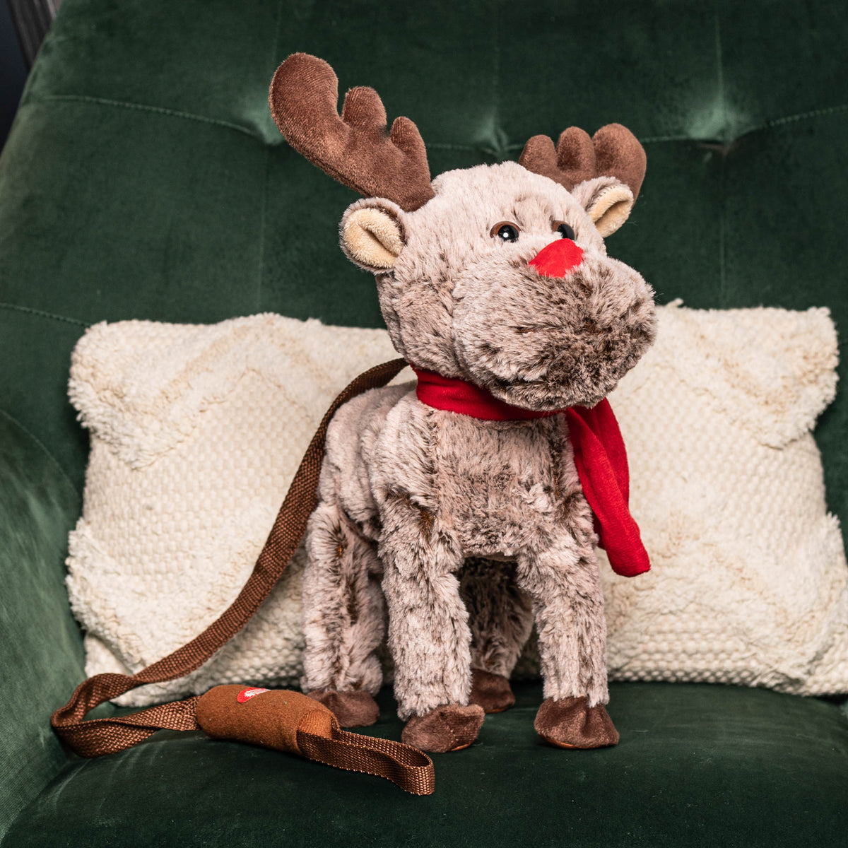 39cm Battery Operated Brown Plush Musical Walking Animated Christmas Reindeer
