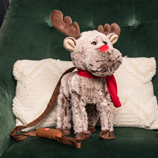39cm Battery Operated Brown Plush Musical Walking Animated Christmas Reindeer