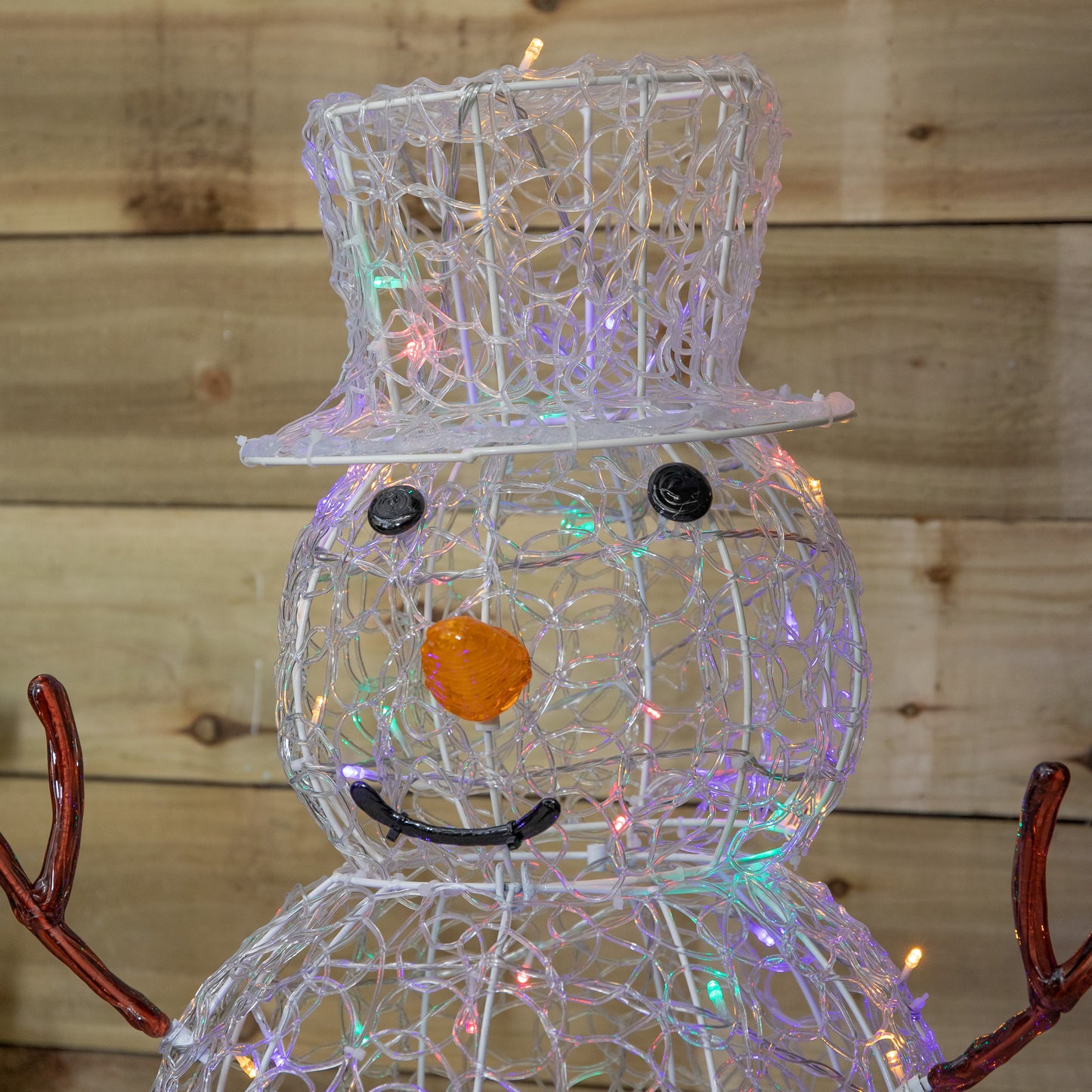 90cm Light up Soft Acrylic Christmas Snowman with 80 Multi-Coloured LEDs