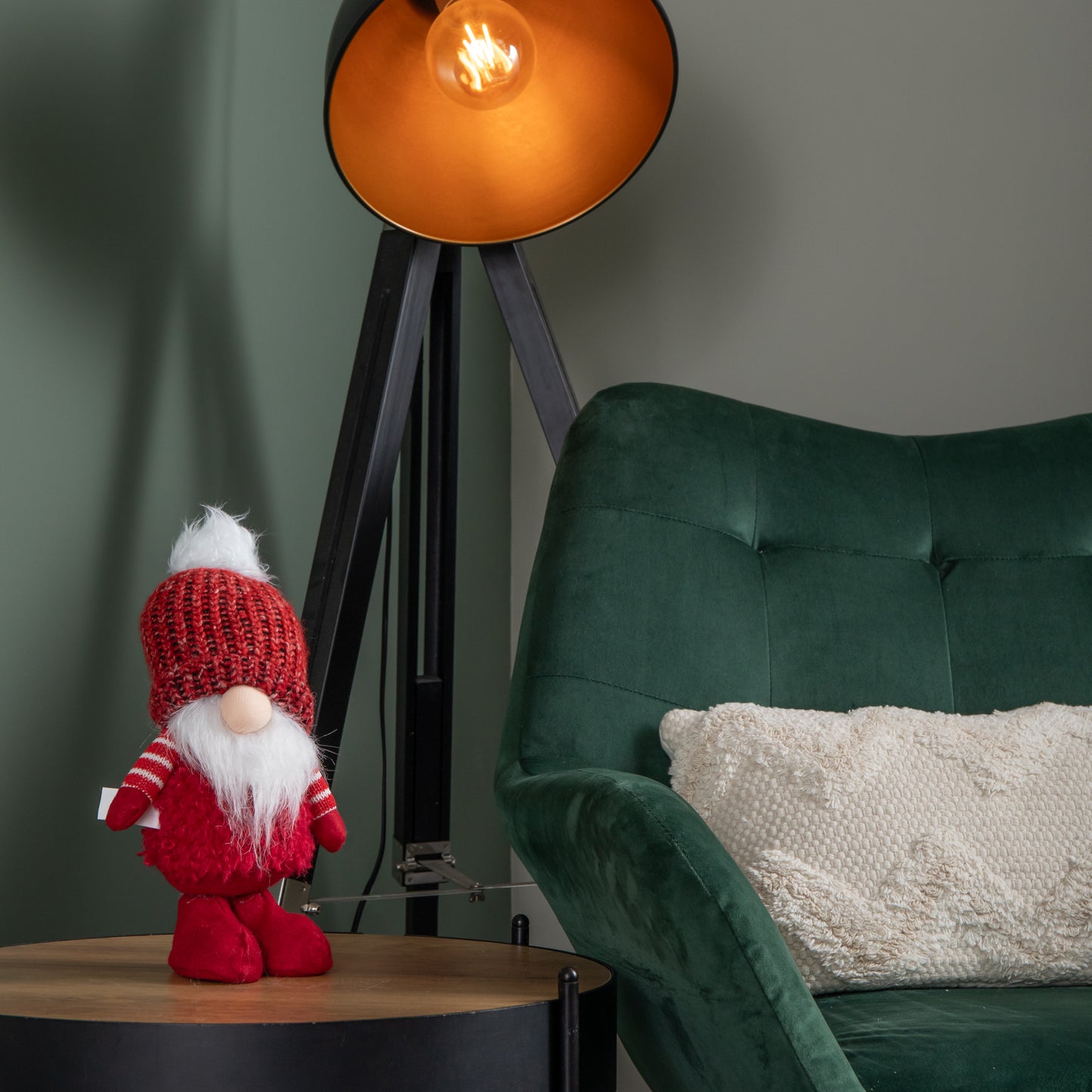 30cm Red Gonk with Bobbly Hat Christmas Decoration