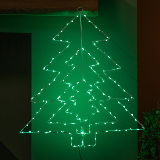 50cm Light up 3 Layered Christmas Tree with 150 Multi-Action Green LEDs