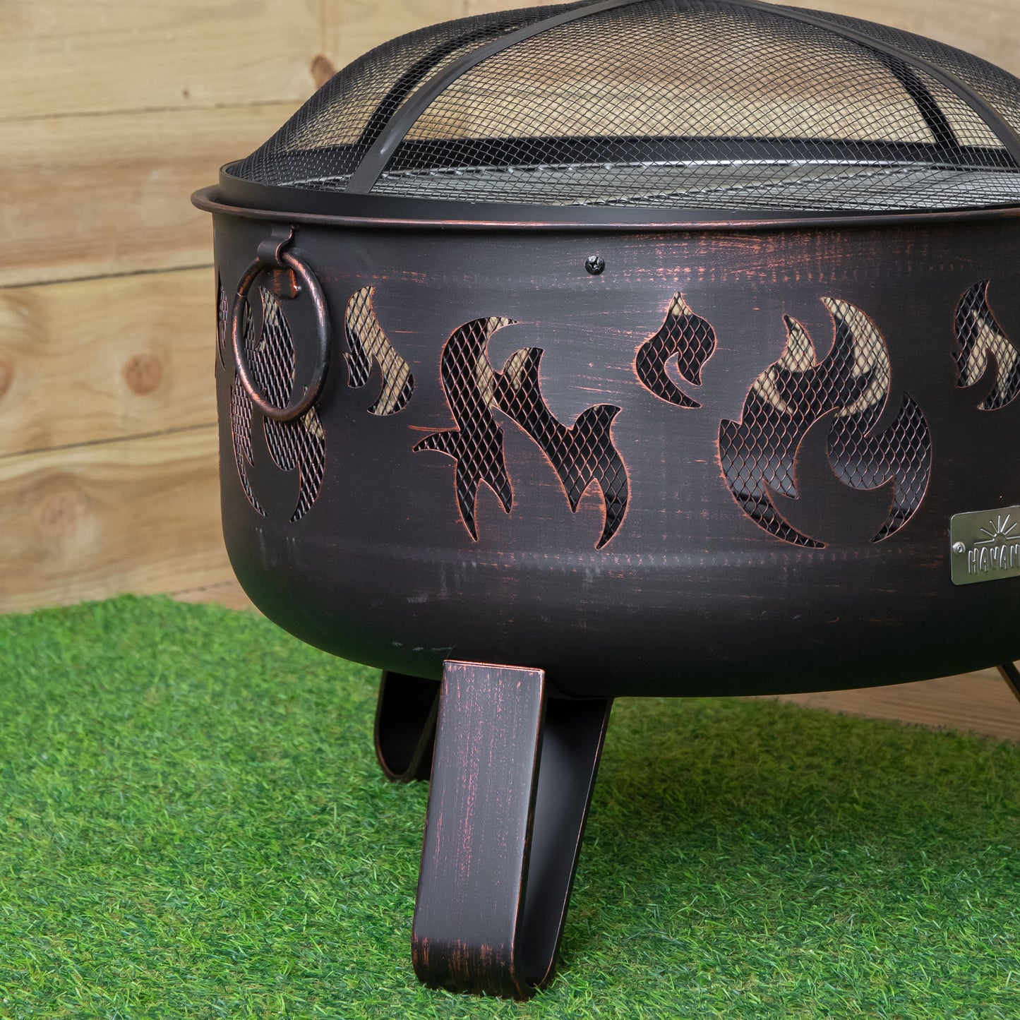 60cm Black Steel Fuego Deepbowl Outdoor Firepit