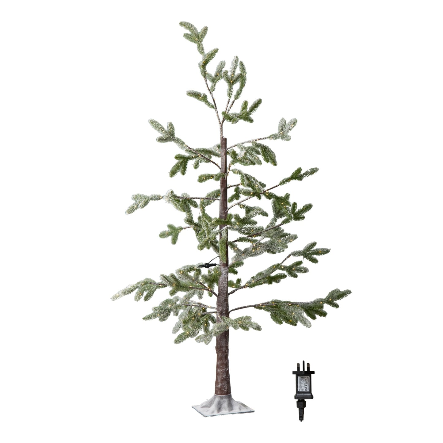 Factory Seconds: 5ft (1.5m) Light up Green Snowy Noel Christmas Tree with Stand and Warm White LEDs