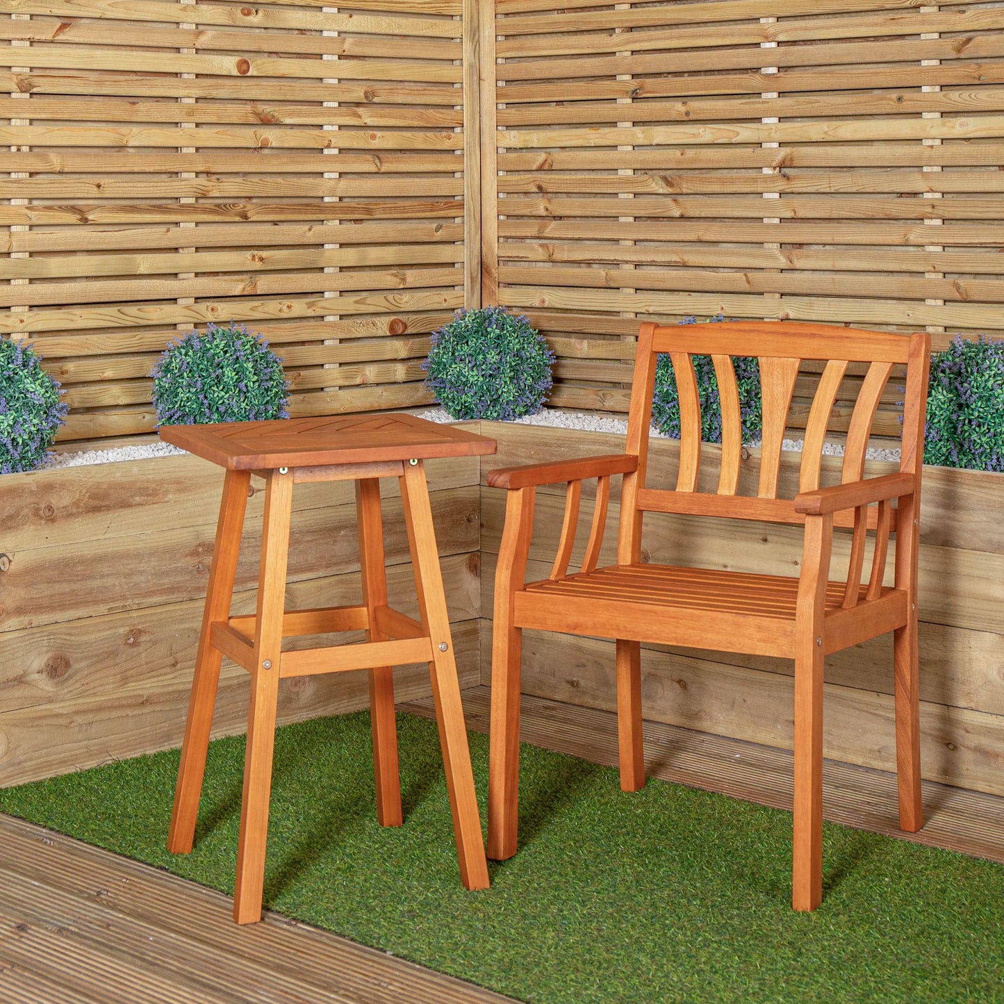 73 x 45cm Outdoor Kapalua Wooden Slatted Garden Side Table