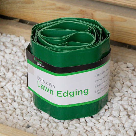 12cm x 6m Plastic Corrugated Lawn Garden Edging Border in Green