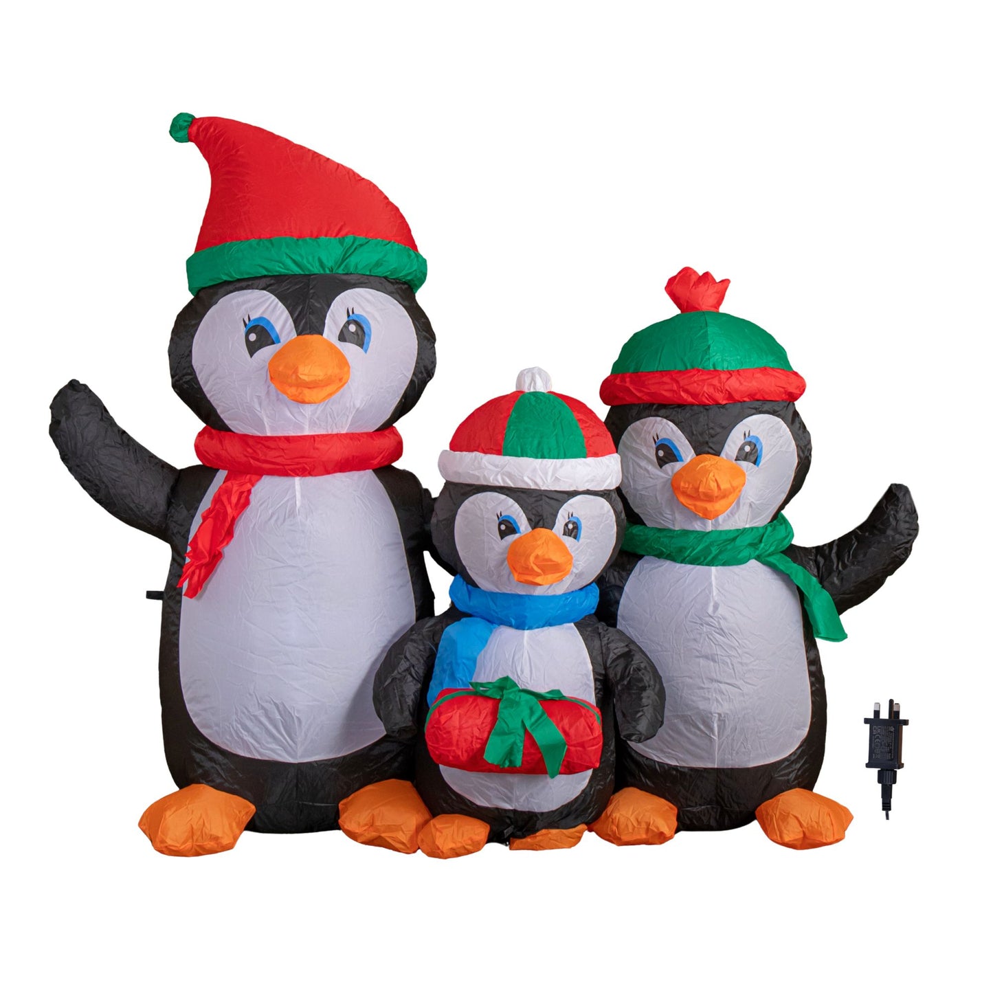 1.5m Light up Christmas Inflatable Penguin Family with 12 White LEDs
