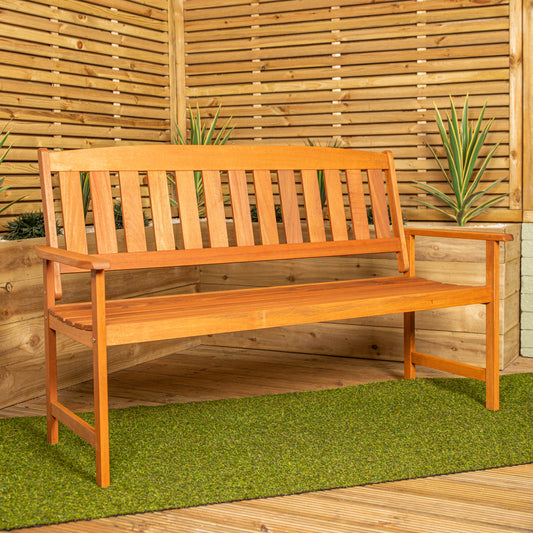 Factory Seconds: 3 Seater Traditional Wooden Garden Patio Bench Seat
