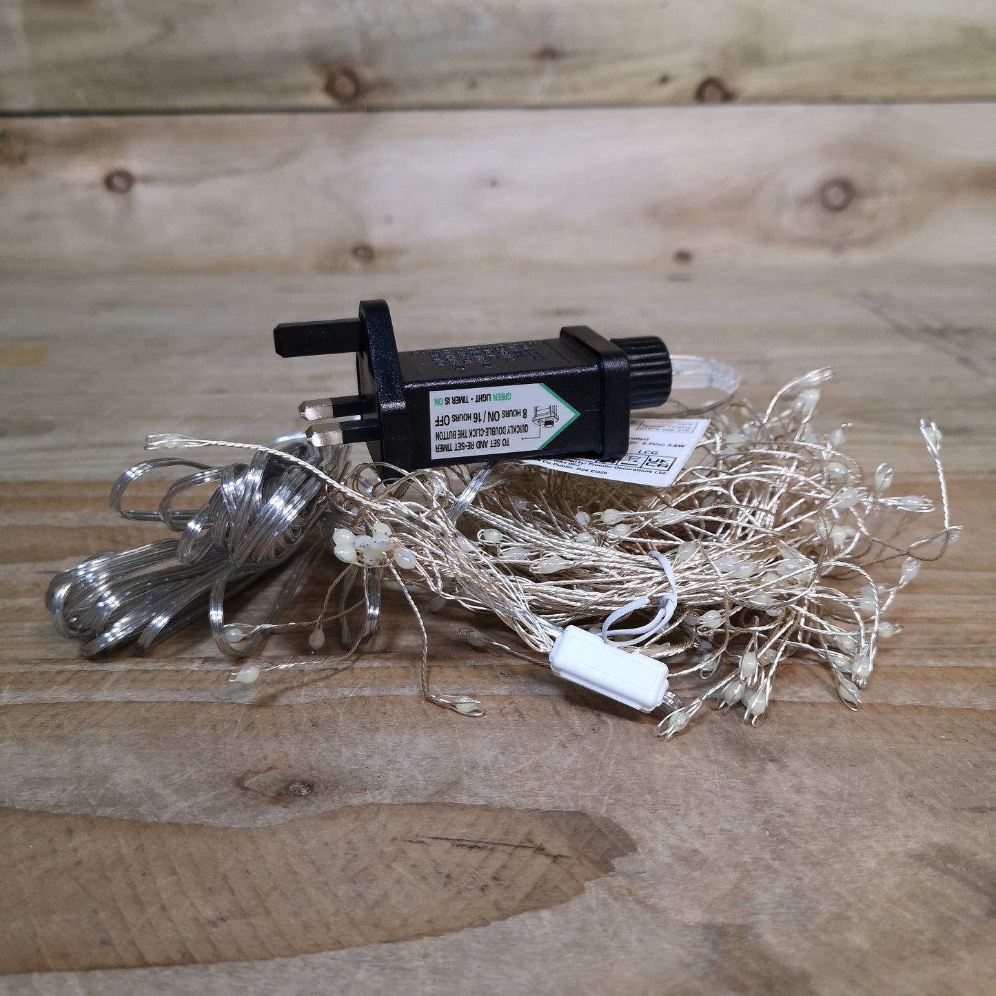 288 LED 1.8m Premier Christmas Outdoor 8 Function Garland Wire Lights in Cool White