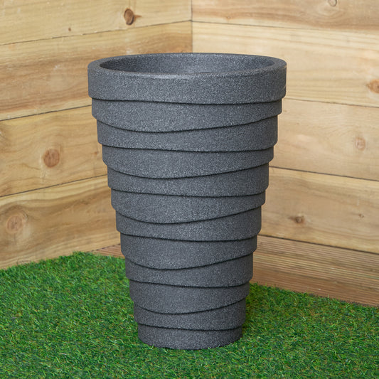 33cm Large Trojan Garden Plant Pot in Dark Grey