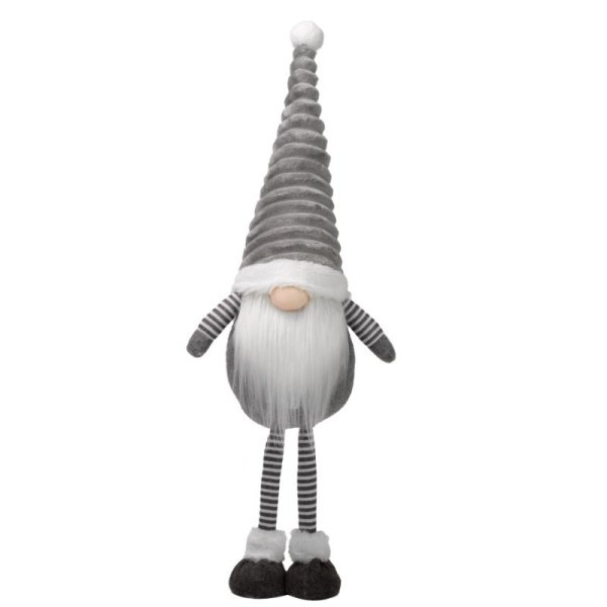 67cm Standing Plush Christmas Gonk with Grooved Hat in Grey