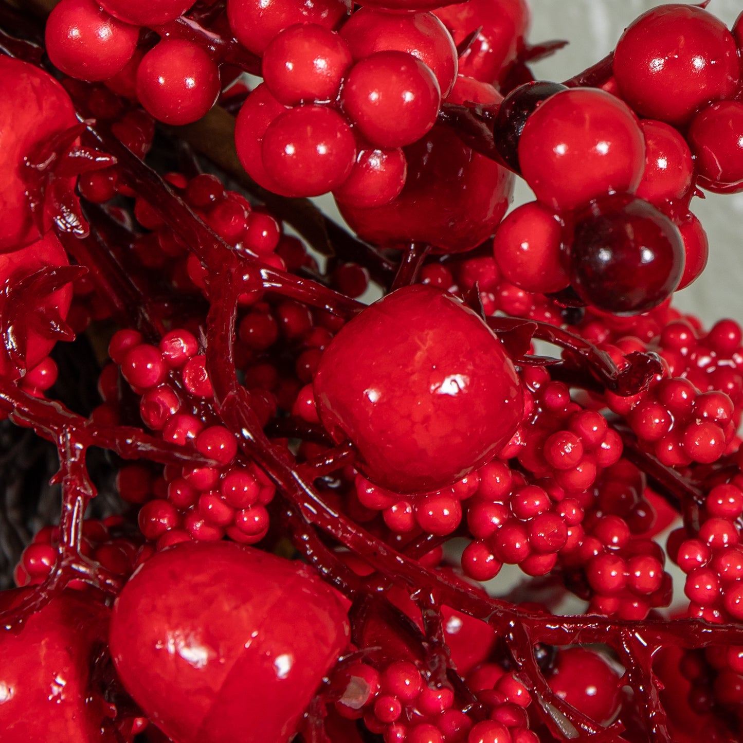 60cm Hanging Red Berry Burst Christmas Wreath