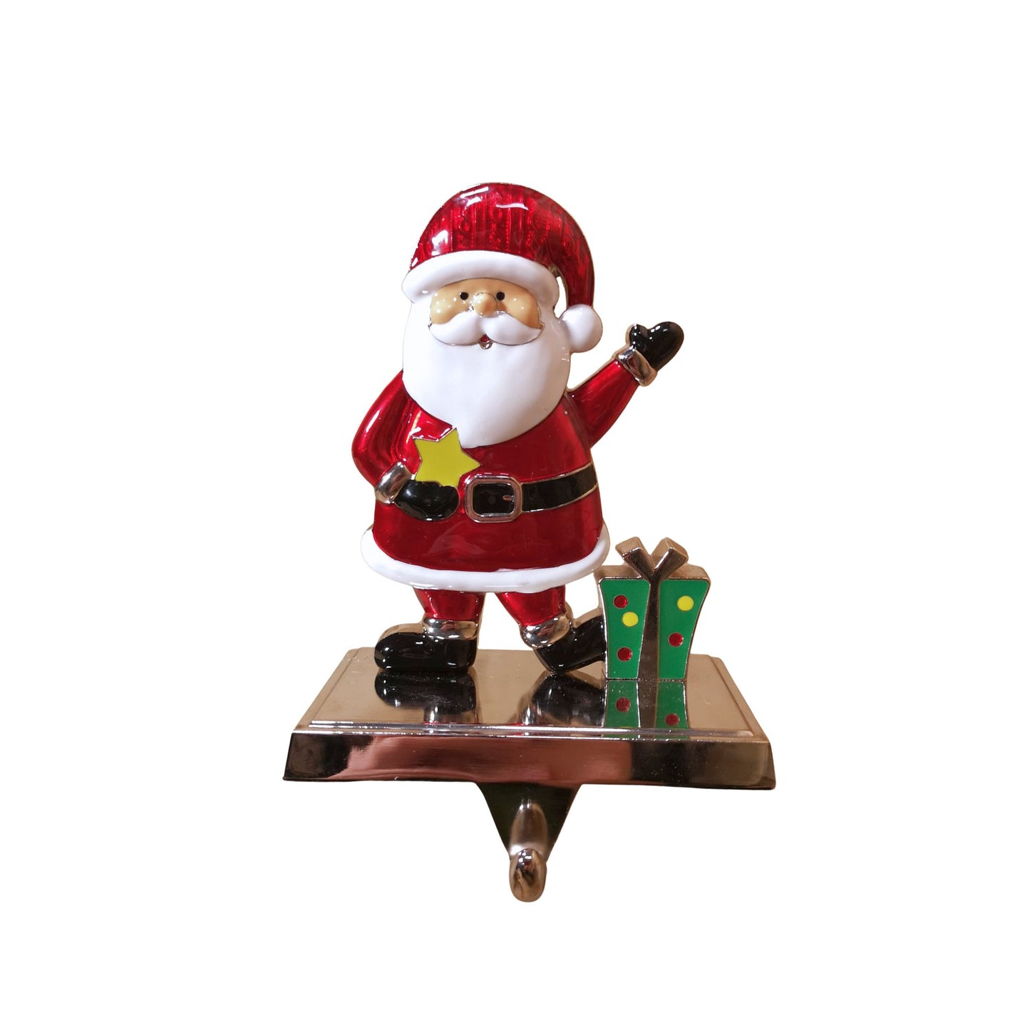 17 cm Santa And Festive Christmas Present Stocking Hanger In Colour