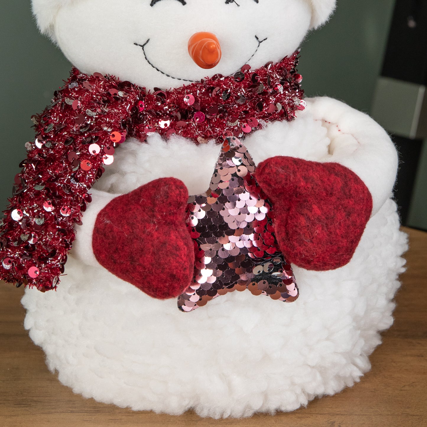 50cm Large Soft Fabric Sitting Snow Girl Christmas Decoration
