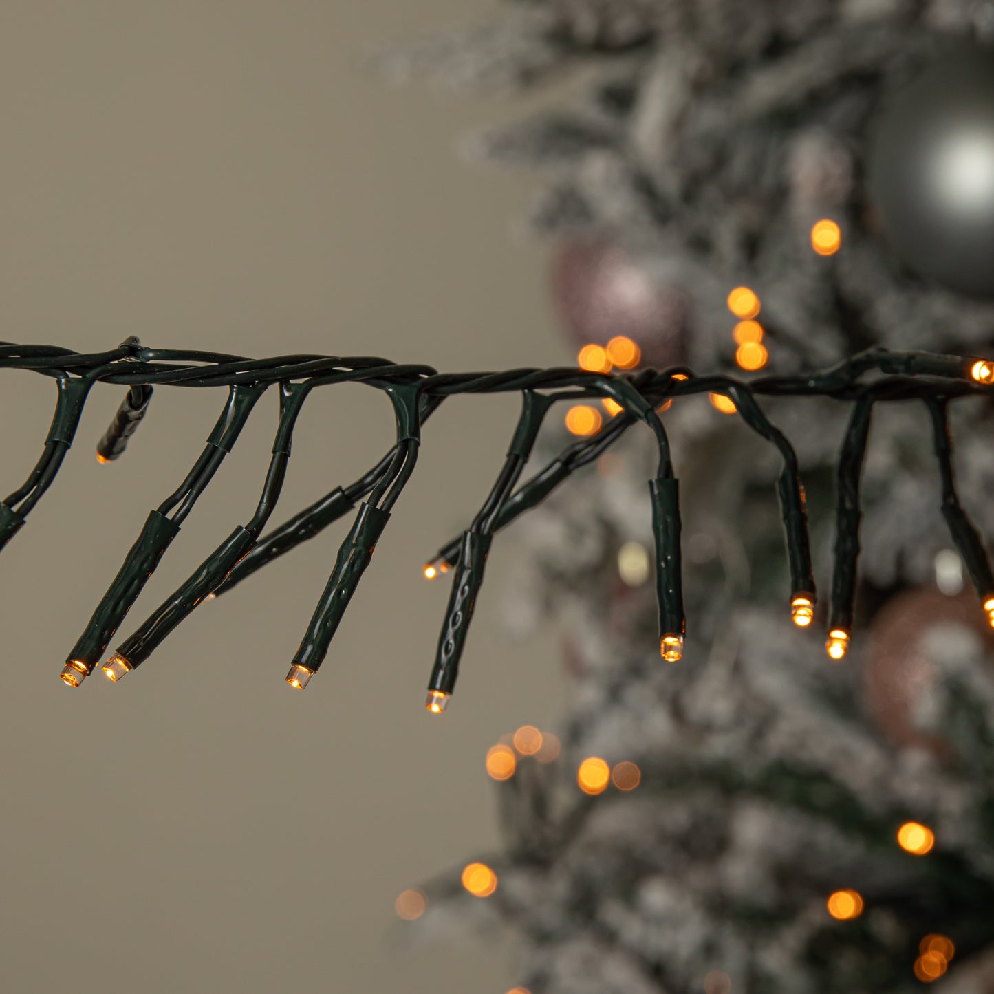 18.5m 1440 LED Christmas Cluster Multi-Action String Lights with Timer in Vintage Gold