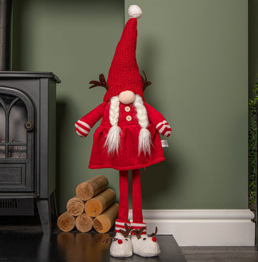 65cm Red and White Standing Mrs Claus Christmas Decoration