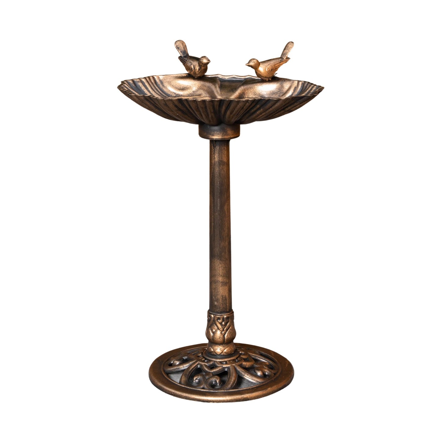 Factory Seconds: 81cm Bronze Effect Garden Patio Bird Bath with Bird Sculptures
