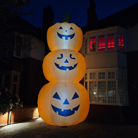 Factory Seconds: Giant: 20ft (6m) Inflatable Light up Halloween Stacked Pumpkin Decoration with 28 LEDs
