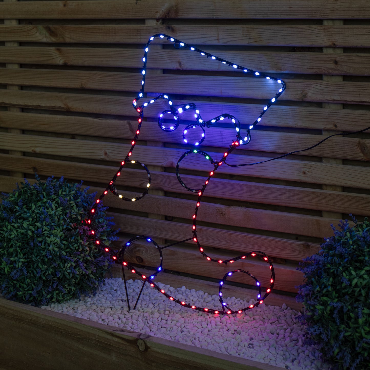 60cm x 42cm Light up FlexiBrights Christmas Stocking Silhouette with 134 Multi-Coloured LEDs