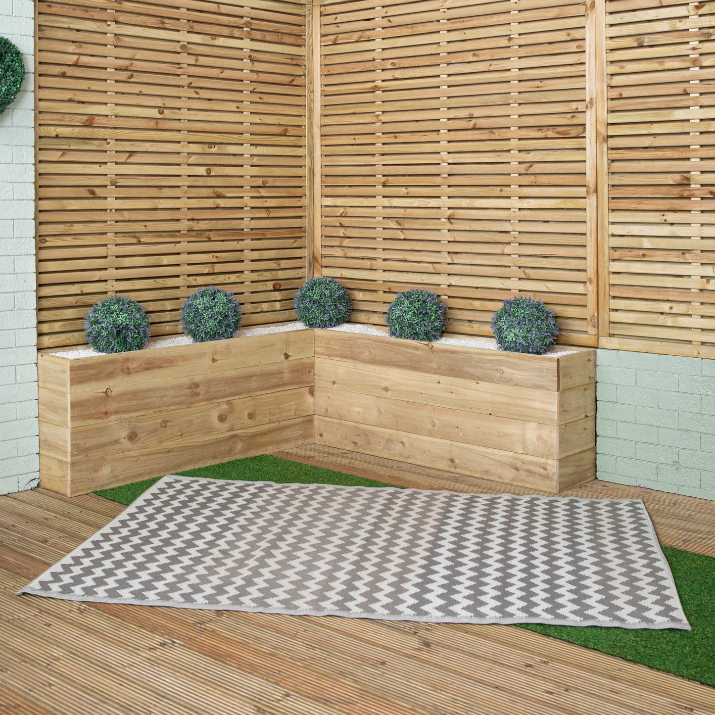 1.5m x 2.1m Atlantis Large Outdoor Alfresco Patio Rug Mat in Slate