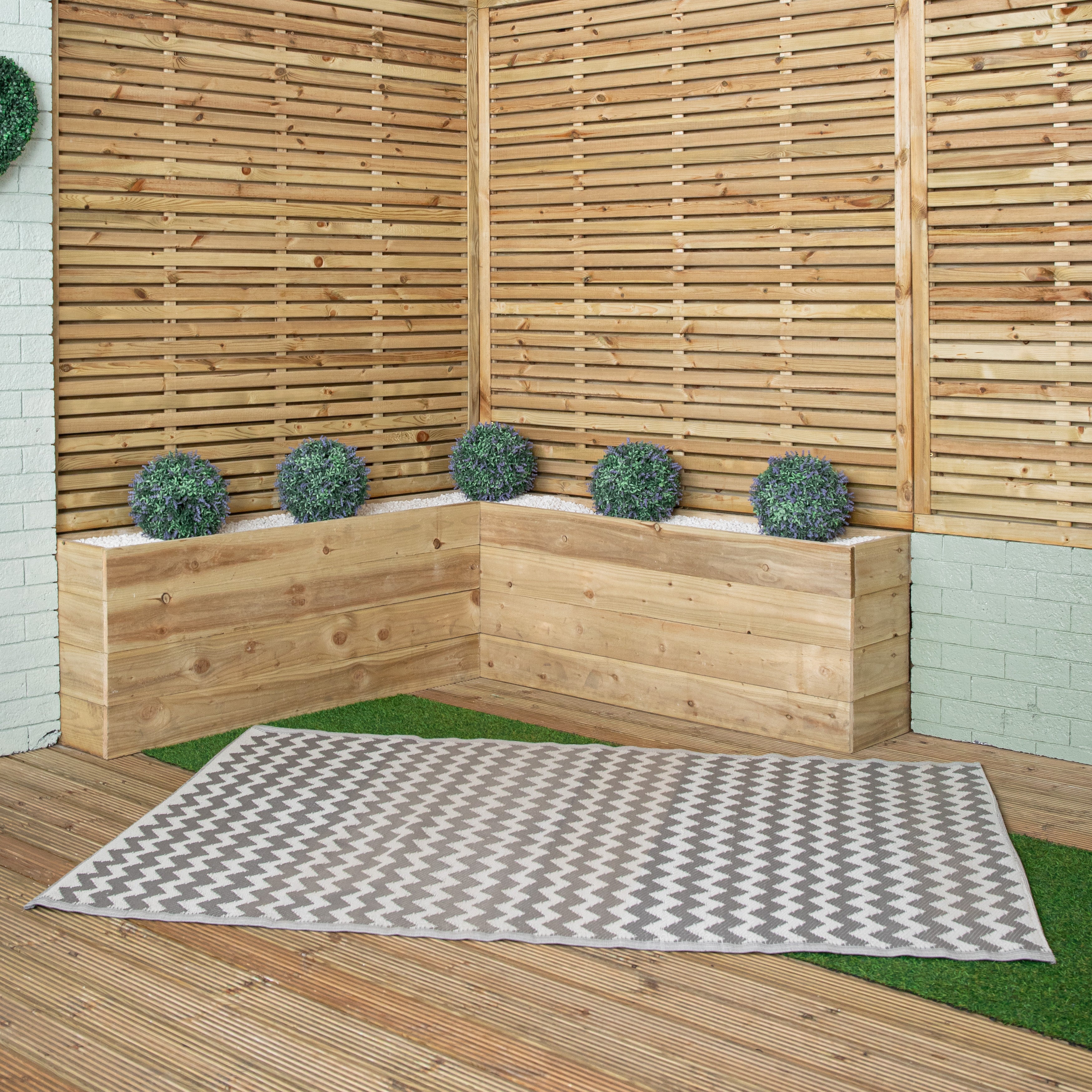1.5m x 2.1m Atlantis Large Outdoor Alfresco Patio Rug Mat in Slate