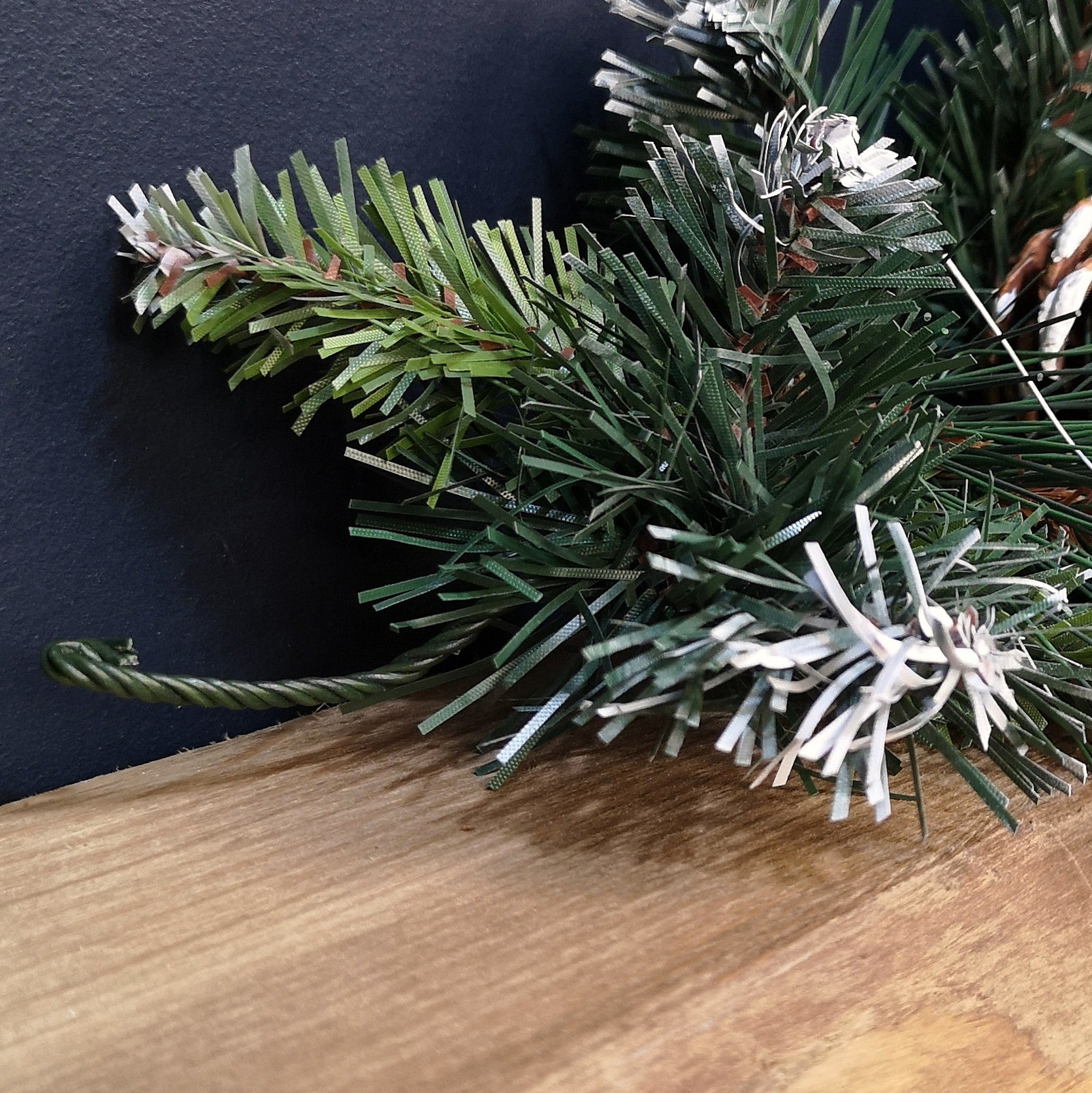 90cm (3ft) Frosted Glacier Christmas Swag with Pine Cones