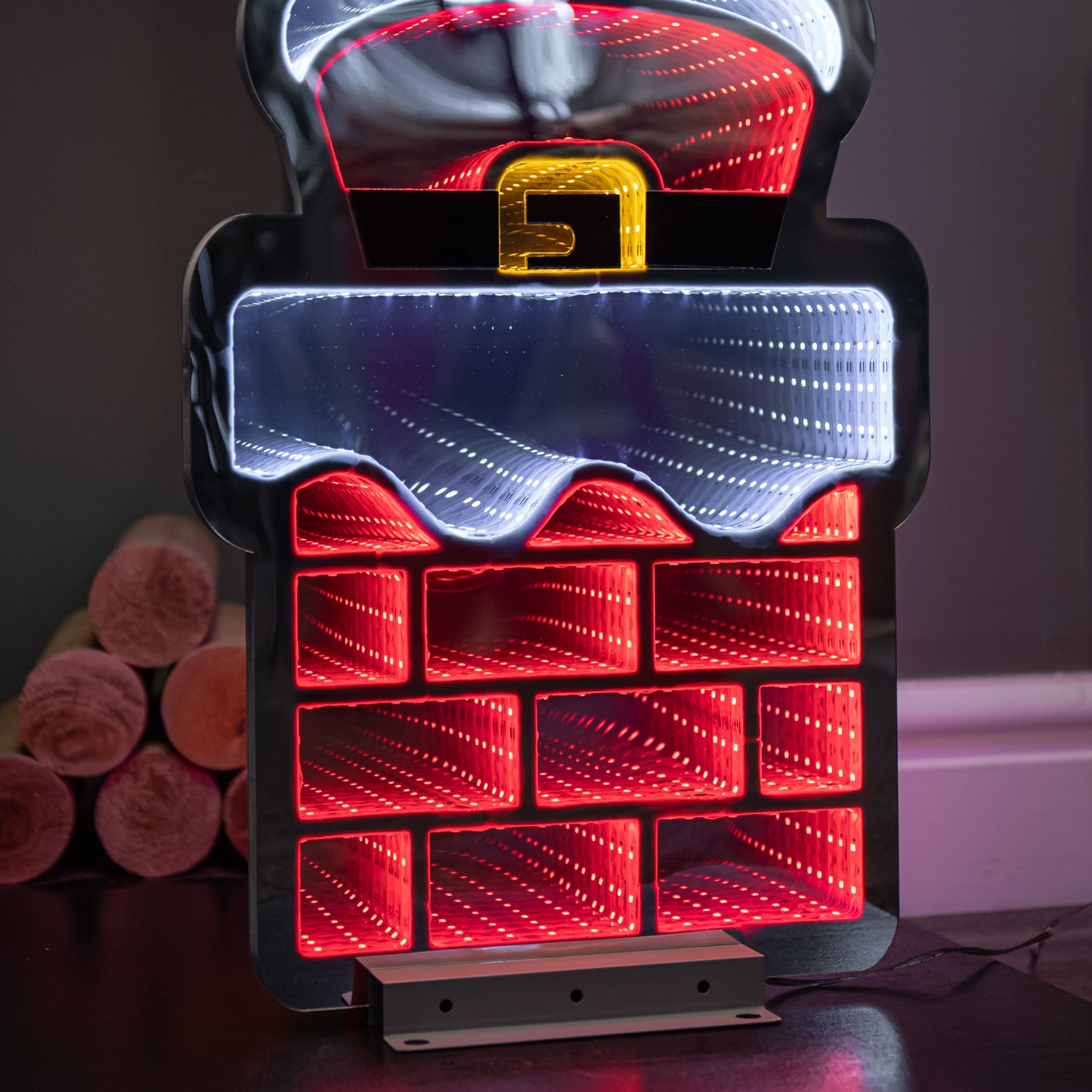 60cm Light up Santa's Leg in Chimney Christmas Infinity Decoration with LEDs