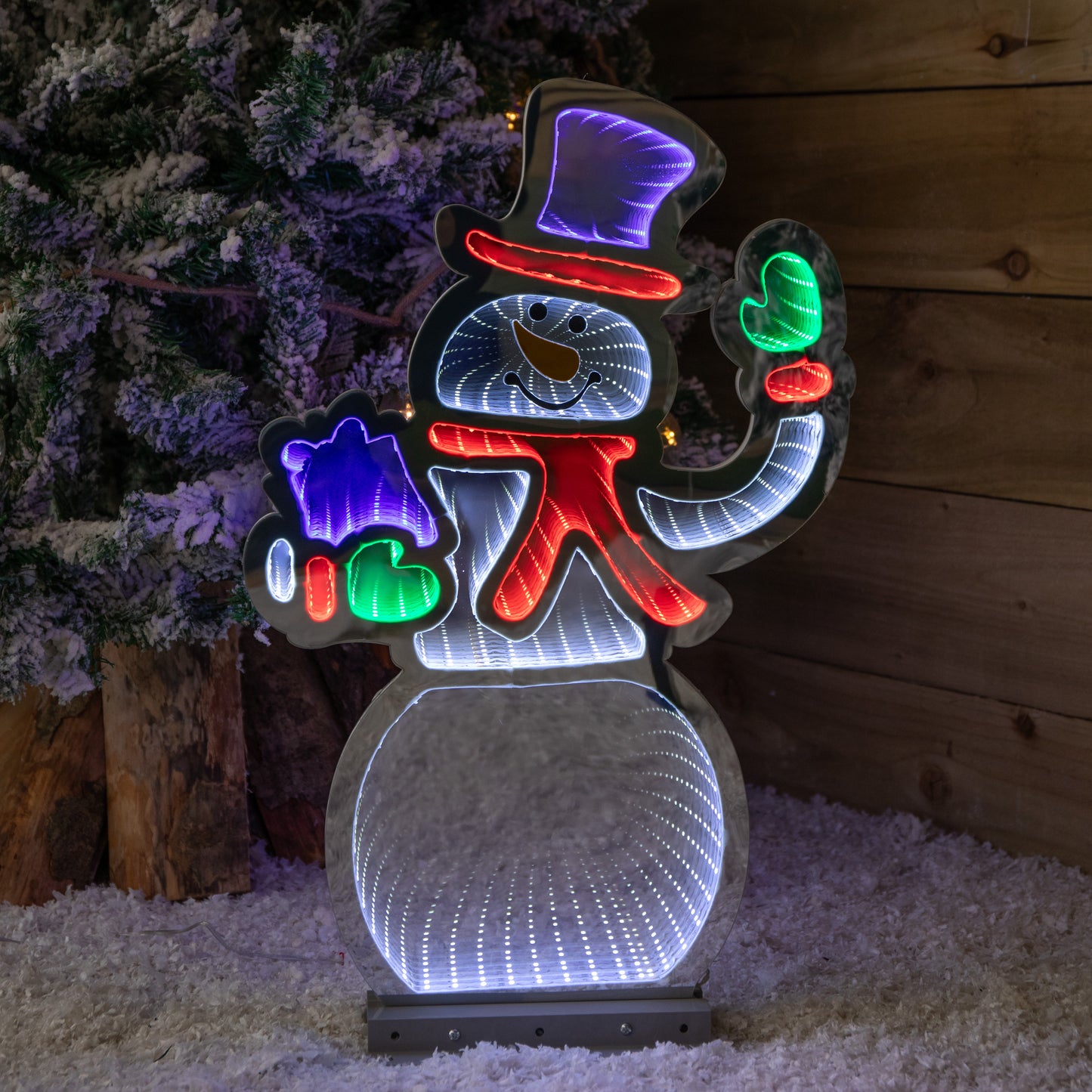 56cm LED Infinity Light Snowman Waving