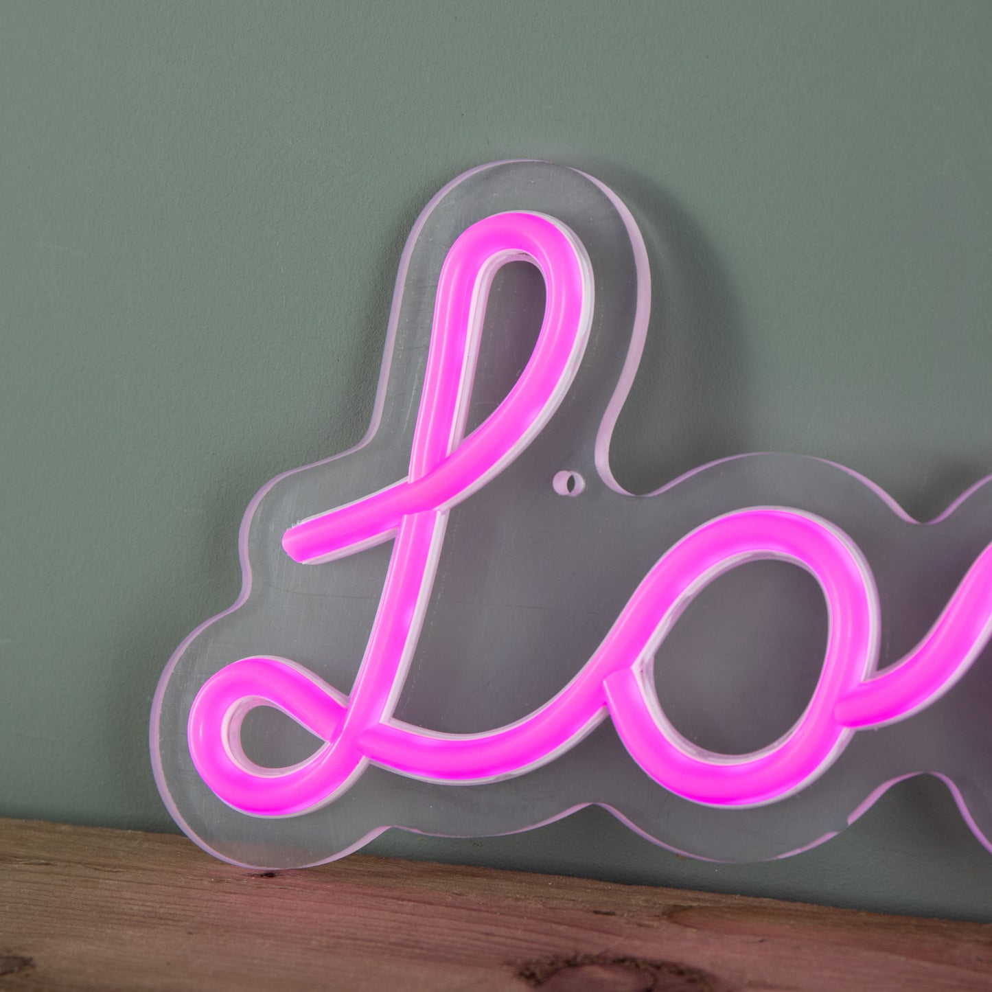 30cm Light up Neon Effect Love Sign in Pink with 111 LEDs