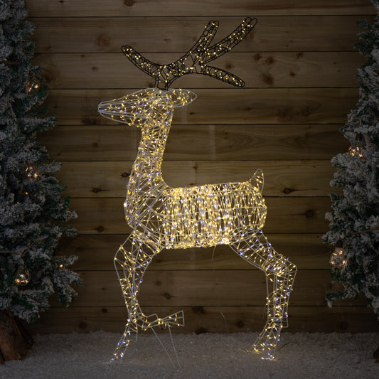 1.3m Light up FlexiBrights Christmas Reindeer with 1880 White and Warm White LEDs