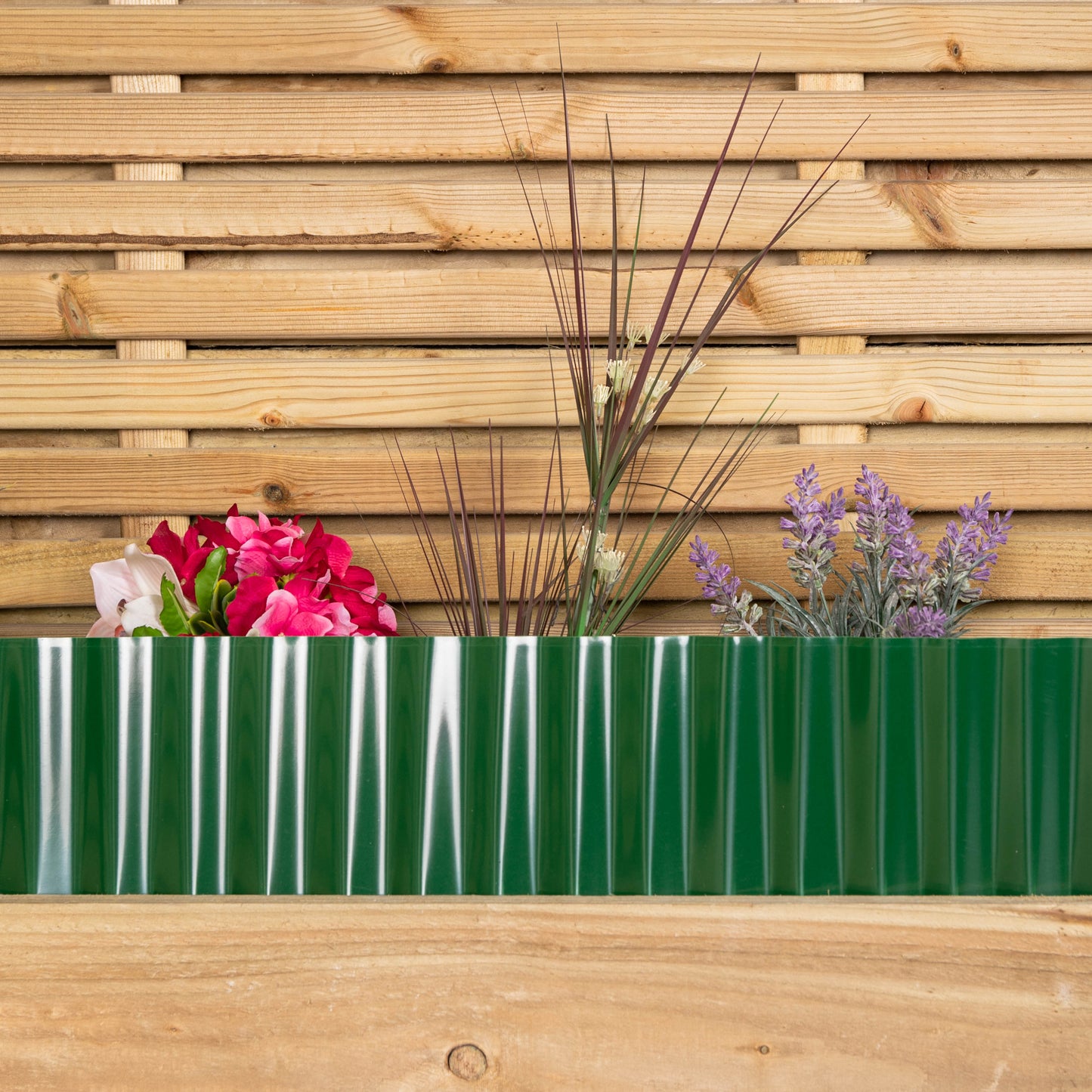 15cm x 9m Large Plastic Corrugated Lawn Garden Edging Border in Green