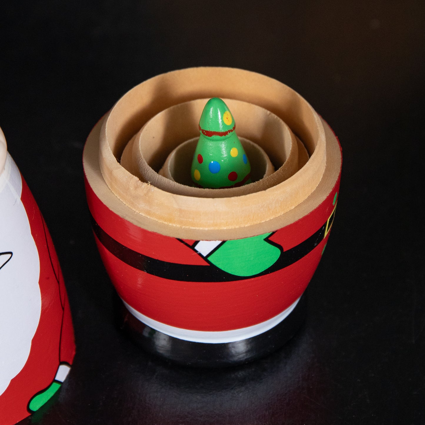 16cm Hand Painted Wooden Christmas Santa Festive Figurine Set